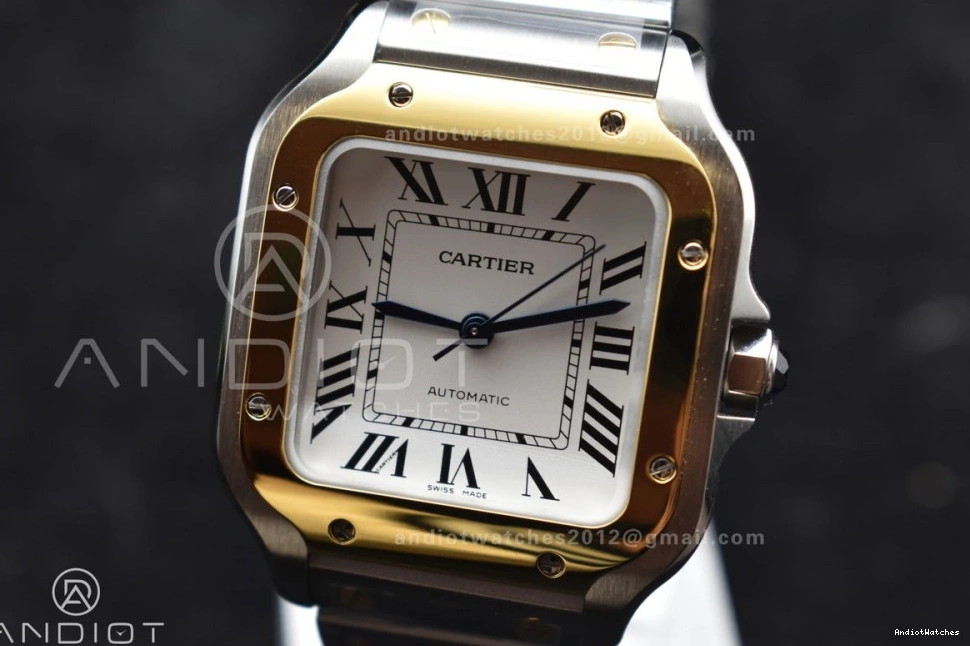 SmartLinks YG 1:1 1096 on Cartier SS MIYOTA YG Best V 35mm Bracelet 9015 BVF SS Dial Edition StreetReady de Santos White 0513